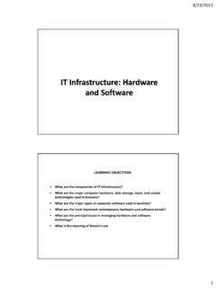 IT Infrastructure: Hardware and Software - cs.furman.edu
