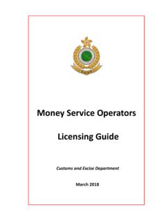 Licensing Guide - Customs and Excise Department