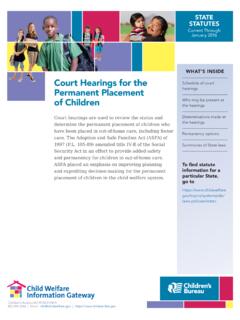 Court Hearings for the Permanent Placement ... - Child Welfare
