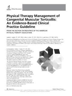 Physical Therapy Management of Congenital Muscular ...