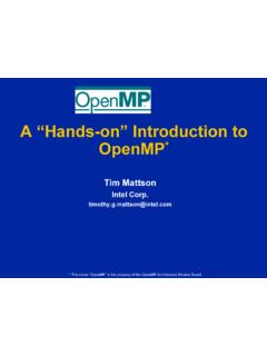 A“Hands on”Introductionto OpenMP