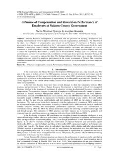 Influence of Compensation and Reward on Performance of ...