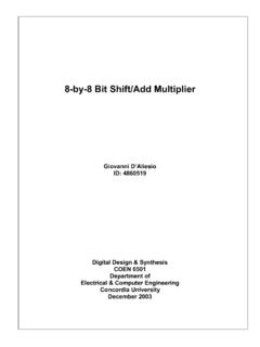 8-by-8 Bit Shift/Add Multiplier - Concordia University