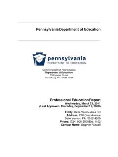 Pennsylvania Department of Education - Belle Vernon Area ...