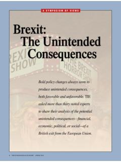A SympoSium of ViewS Brexit: The Unintended …