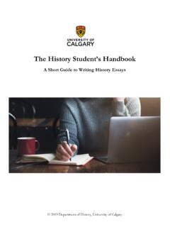 The History Student’s Handbook - Faculty of Arts