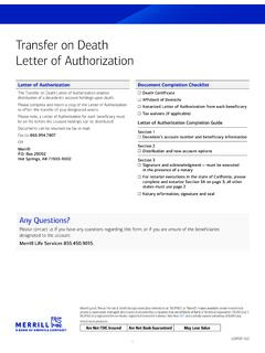 Transfer on Death Letter of Authorization - Merrill