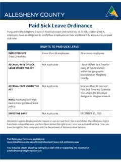 Paid Sick Leave Ordinance - alleghenycounty.us