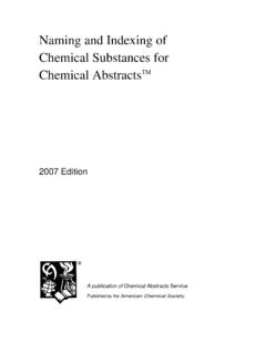 Naming and Indexing of Chemical Substances for Chemical ...