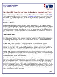 Fact Sheet #22: Hours Worked Under the Fair Labor ... - DOL