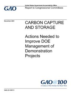 GAO-22-105111, Carbon Capture and Storage: Actions …