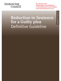 Reduction in Sentence DEFINITIVE GUIDELINE