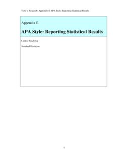 APA Style: Reporting Statistical Results - Pindling.org