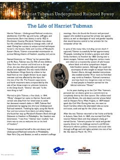The Life of Harriet Tubman - NPS