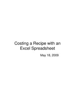 Costing a Recipe with an Excel Spreadsheet