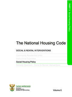 The National Housing Code - Department of Human …