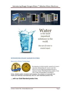 Introducing Enagic Kangen Water ™ Alkaline …
