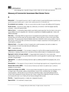 Glossary of Commercial Investment Real Estate Terms