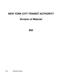 NEW YORK CITY TRANSIT AUTHORITY Division of Materiel BID