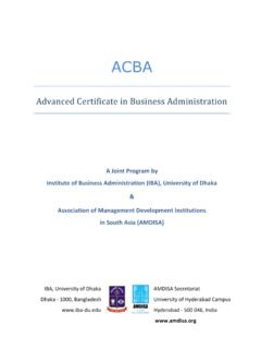 ACBA - IBA/University of Dhaka