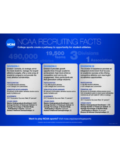 NCAA RECRUITING FACTS - National Collegiate …