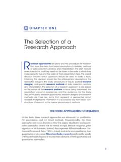 The Selection of a Research Approach