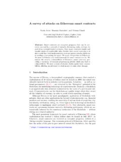 A survey of attacks on Ethereum smart contracts