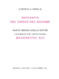 SOLENNIT&#192; DEL NATALE DEL SIGNORE - Vatican.va