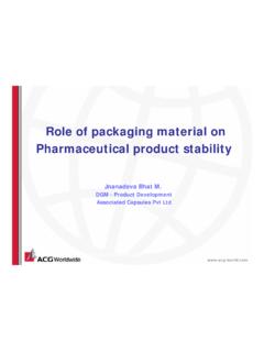 Role of packaging material on Pharmaceutical …
