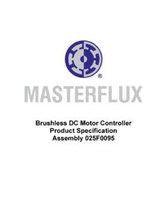 Brushless DC Motor Controller Product Specification ...