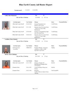 Blue Earth County Jail Roster Report