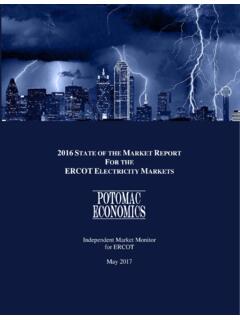 2016 S MARKET REPORT F ERCOT ELECTRICITY MARKETS