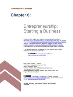 Entrepreneurship: Starting a Business - Virginia Tech