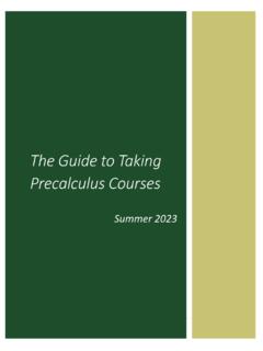 The Guide to Taking Precalculus Courses