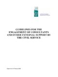 GUIDELINES FOR THE ENGAGEMENT OF …