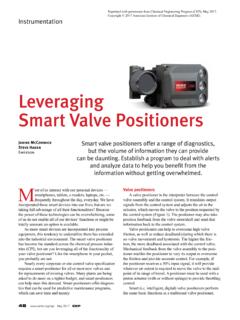 Leveraging Smart Valve Positioners - emerson.com