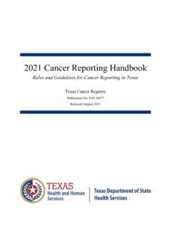 2021 Cancer Reporting Handbook - dshs.texas.gov