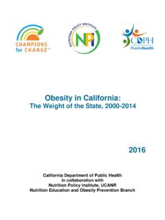 Obesity in California - CDPH Home