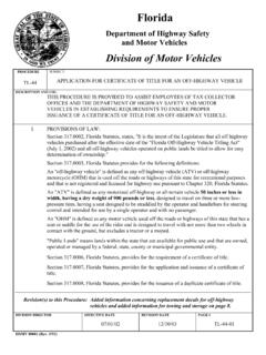 Division of Motor Vehicles - Florida Trail Riders