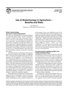 Use of biotechnology in agriculture--benefits and risks