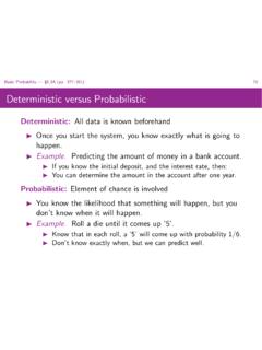 Basic Probability — Deterministic versus Probabilistic