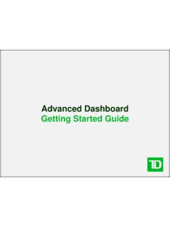 Advanced Dashboard Getting Started Guide - TD