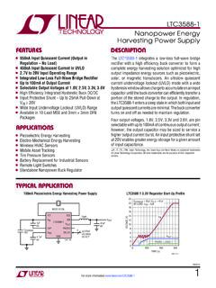 LTC3588-1 - Nanopower Energy Harvesting Power Supply