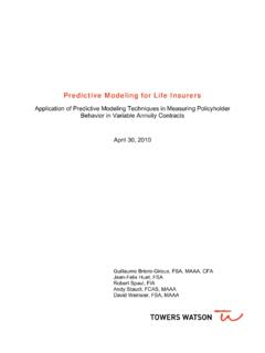 Predictive Modeling for Life Insurers - Member | SOA