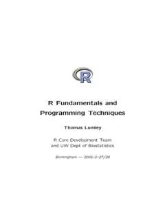R Fundamentals and Programming Techniques - UW Faculty …