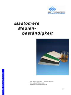 Elastomere Medien- best&#228;ndigkeit - CKD Dichtungstechnik