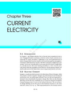 Chapter Three CURRENT ELECTRICITY