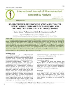 International Journal of Pharmaceutical Research &amp; Analysis