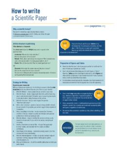How to write a Scientific Paper - PAGEPress