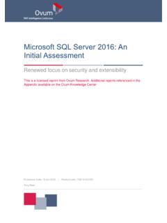 Microsoft SQL Server 2016: An Initial Assessment